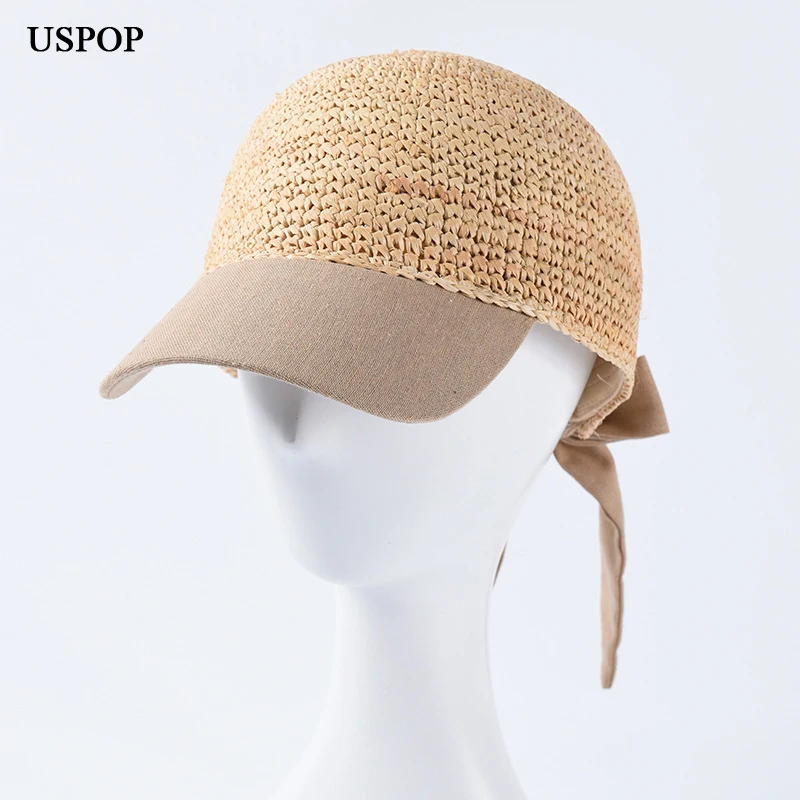 USPOP 2019 новые женские крышки с пружинами raffia Повседневная Бейсболка Регулируемая