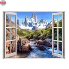 5D алмазная вышивка сделай сам, зимняя снежная горная природная фотокартина, вышивка крестиком, квадратная мозаика, украшение для дома