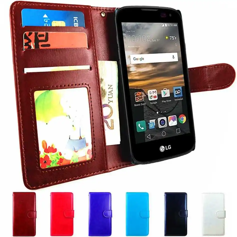 Роскошный кожаный чехол бумажник K4 для LG K130 K120 телефона K121 LTE 4G K120e K130e K 4 5