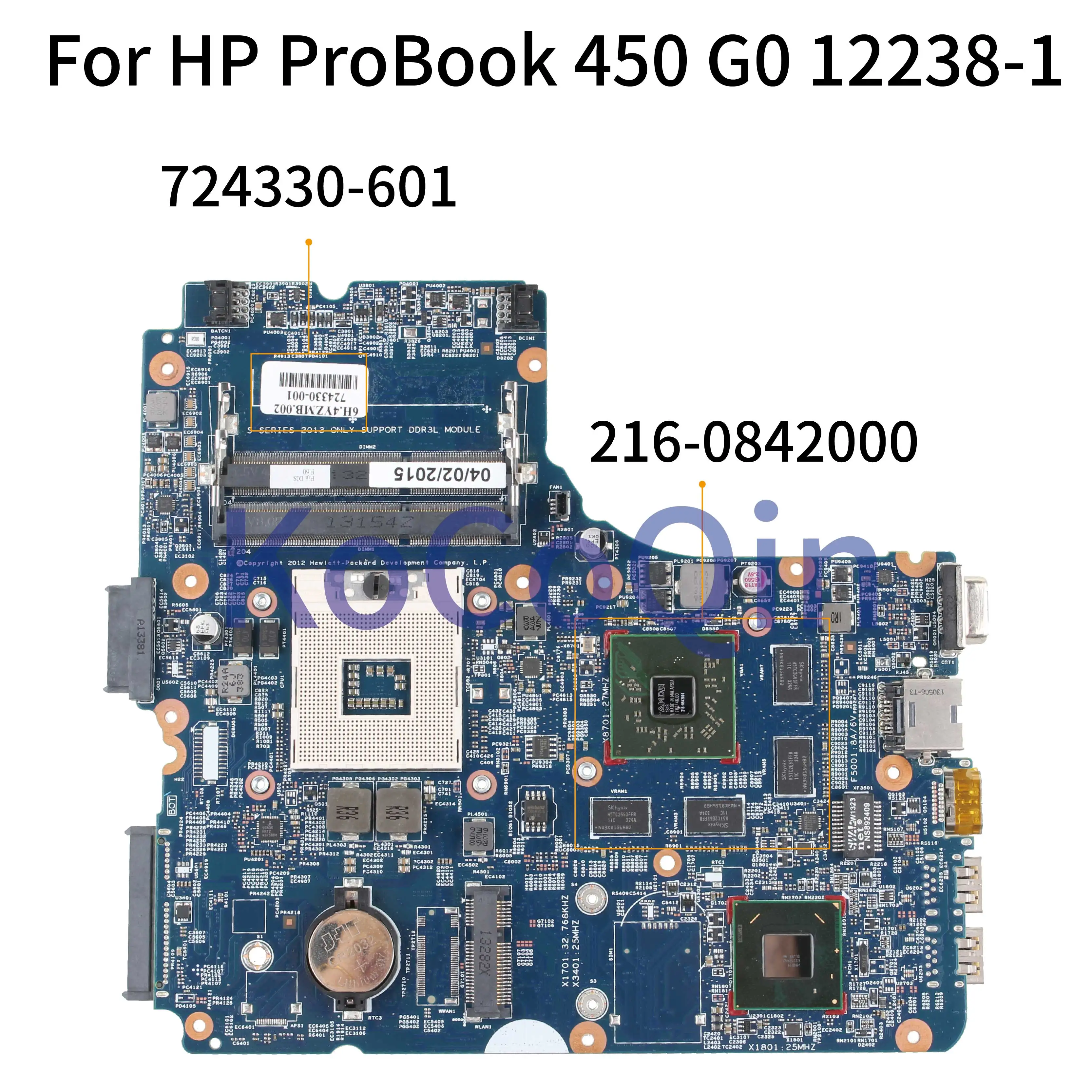 Материнская плата KoCoQin для ноутбука HP ProBook 440 G0 450 материнская 724330 001 601 12238 1 SLJ8E 216