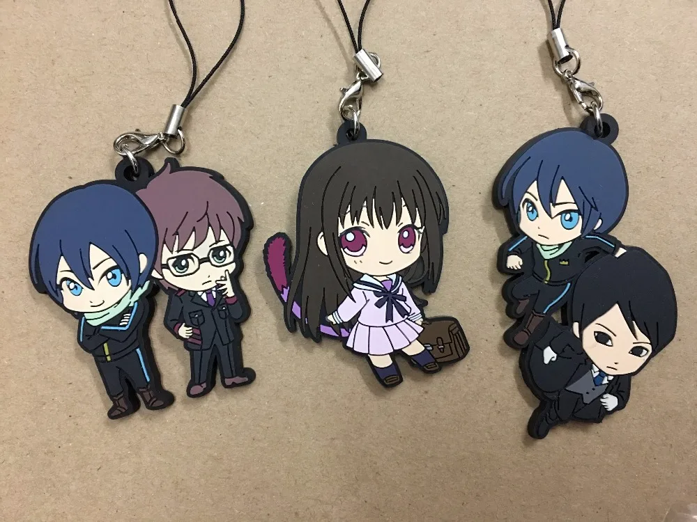 3 шт./лот Noragami ya в оригинальном японском аниме Рисунок резиновый силиконовый брелок-подвеска для мобильного телефона ремешок G553