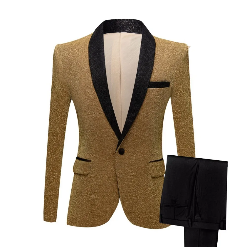 Jacket pants bowtie PYJTRL, мужские блестящие фиолетовые, золотистые, красные, черные, серебряные костюмы для выпускного вечера со штанами, Свадебный костюм жениха, Homme, последние модели пальто, брюки - Цвет: Jacket pants bowtie