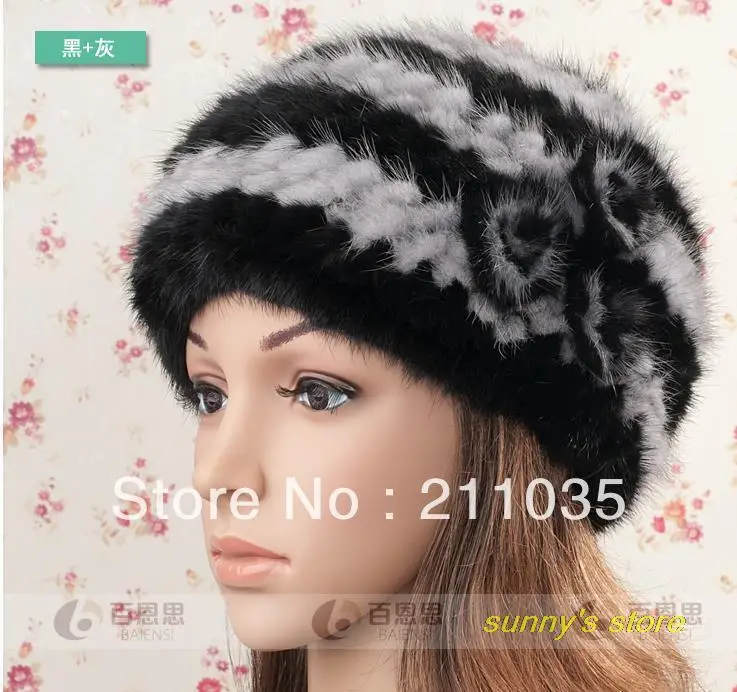 Для женщин зимняя норковая вязаная шапка берет Термальность меховая Кепки Lady