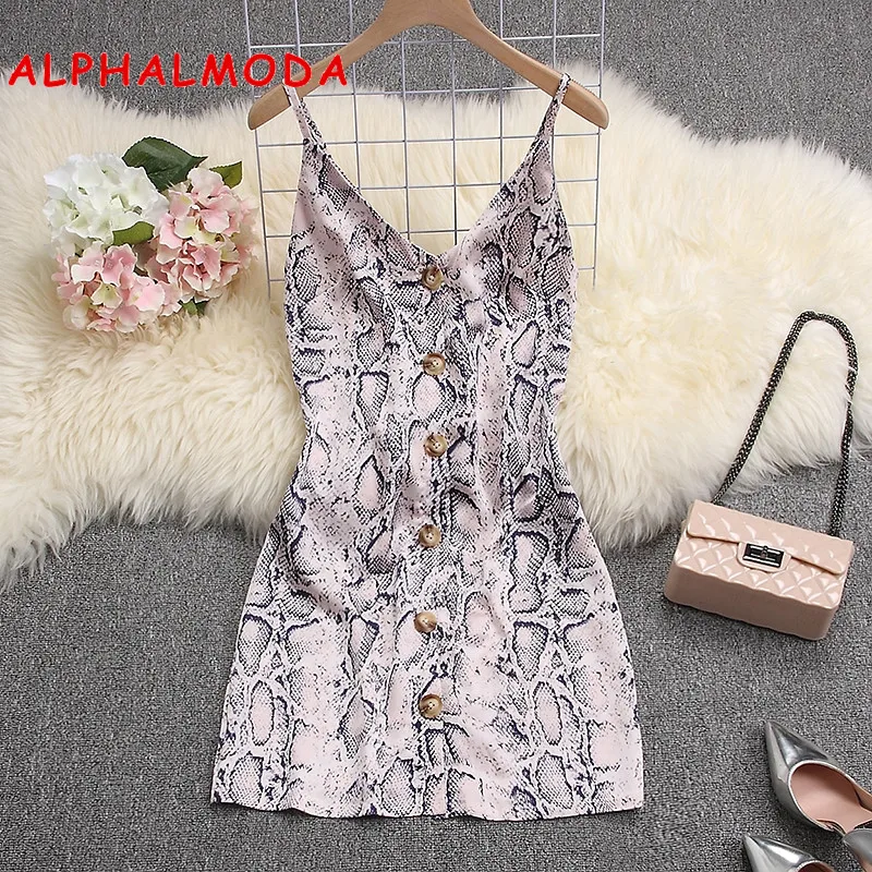 Женское однобортное платье ALPHALMODA ТРАПЕЦИЕВИДНОЕ мини-платье на бретельках со