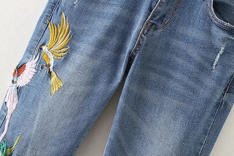 N новые женские изображением животных и птиц с цветочным принтом вышивкой