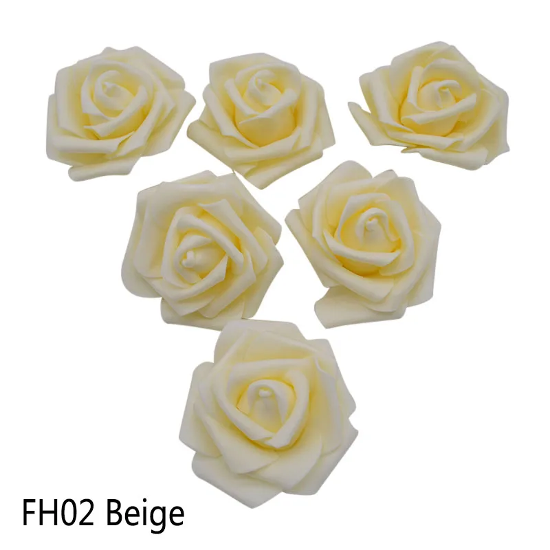 20pcs/Lot 6cm PE Foam Big Rose Flower Head Artificial Flowers Wedding Decorations DIY Scrapbooking Wreath Home Decor Crafts