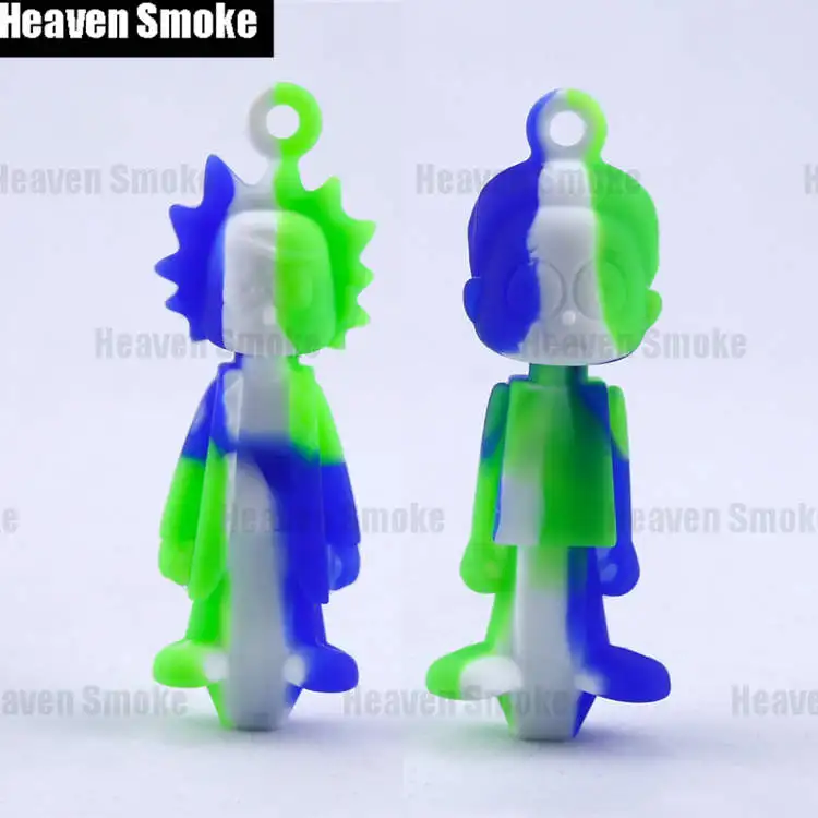 blu-wht-grn pipe 2pc 2 шт Рик и Морт курительные трубки комплект w/металлическая чаша табачная трубка+ силиконовая пепельница Портативный Анти-обжигающий Пепельница держатель для сигарет - Цвет: blu-wht-grn pipe 2pc