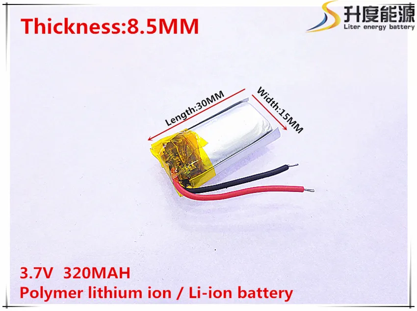 

Li-po 3,7 V 320mAh 851530 литий-полимерные Li-Po li-ion аккумуляторные батареи для Mp3 MP4 MP5 GPS mobile