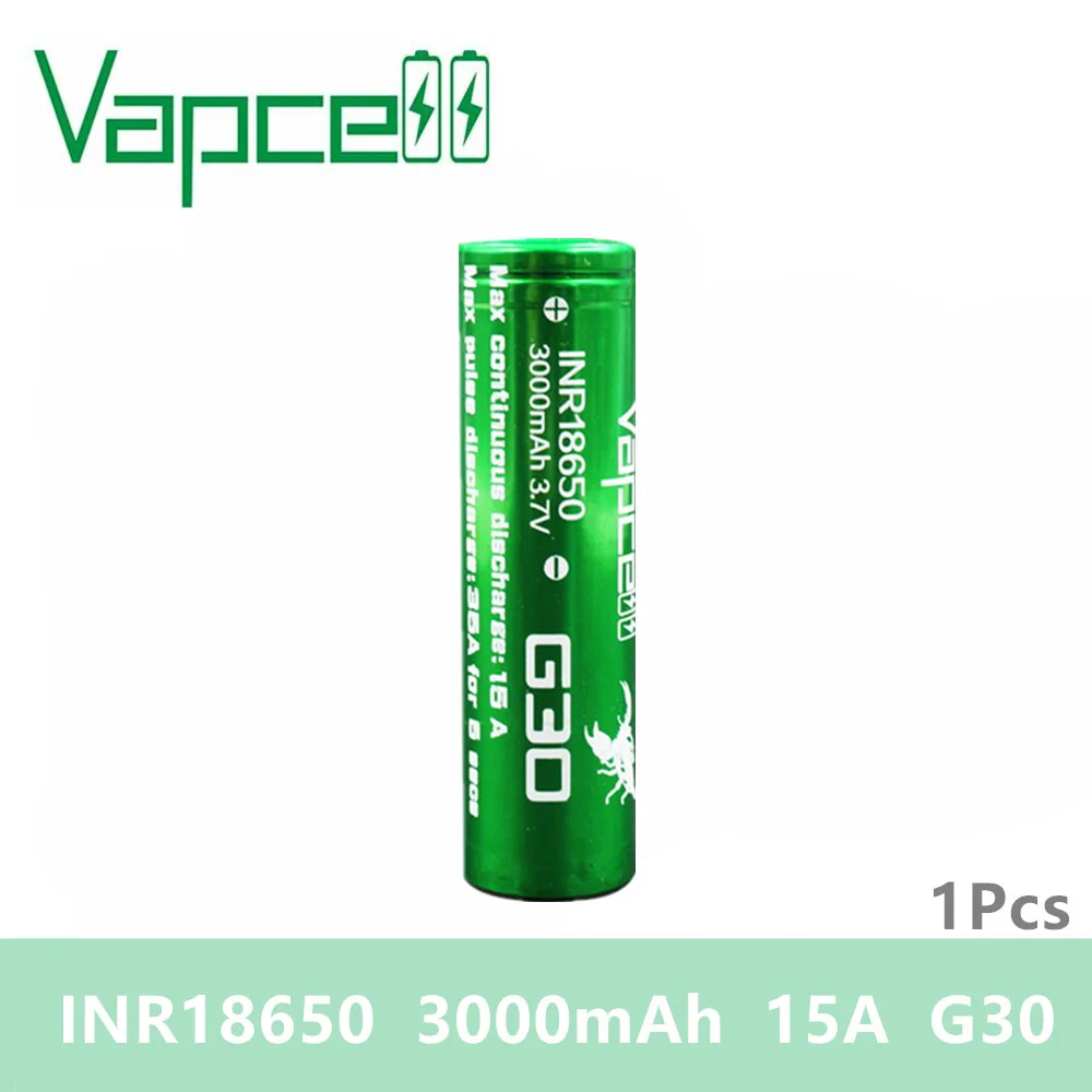 Бесплатная доставка 1 шт. батарея Vapcell 18650 3000 мАч 15 А/35 А литий ионные