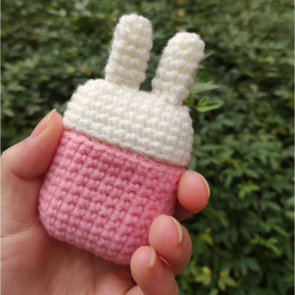 Милый DIY вязаный чехол для Apple Airpods, чехол, аксессуары, Bluetooth наушники, ручной работы, мультяшный чехол, защитный чехол, Декор