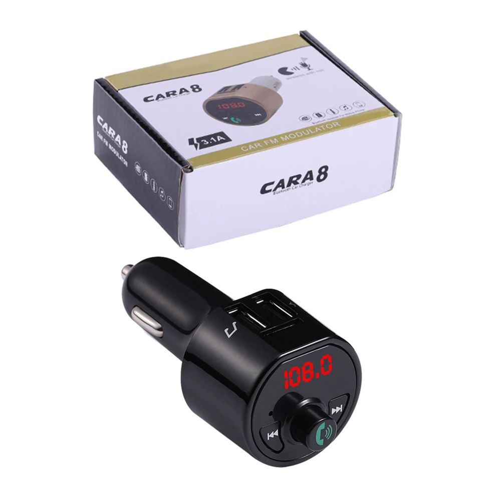 Bluetooth V4.2 Handsfree Car Kit FM передатчик Aux модулятор Автомобильный аудио mp3 плеер с 3.1A Быстрая зарядка двойной USB