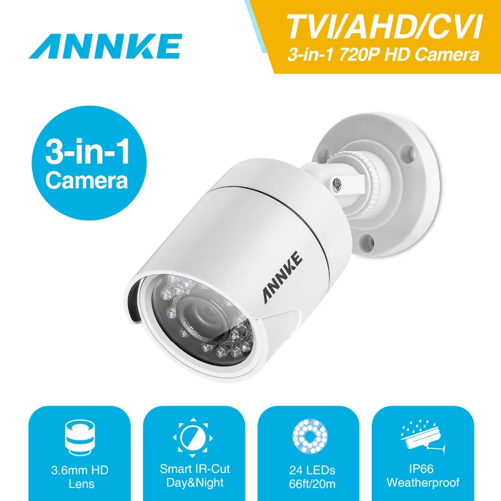 ANNKE 720P HD TVI/AHD/CVI 1MP 3в1 умная ИК камера уличная Водонепроницаемая Пуля для CCTV DVR