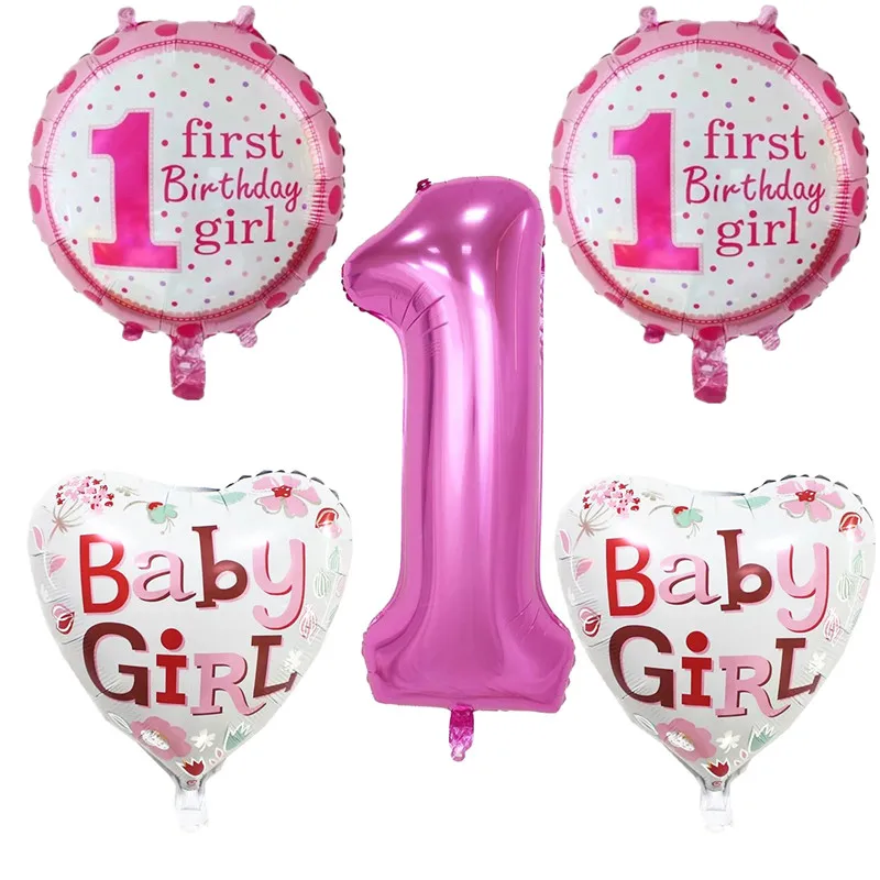 BINGTIAN 1Year First Birthday Air Number Foil Balloons Baby Shower Boy Girl 1st Party Decorations Kids | Дом и сад