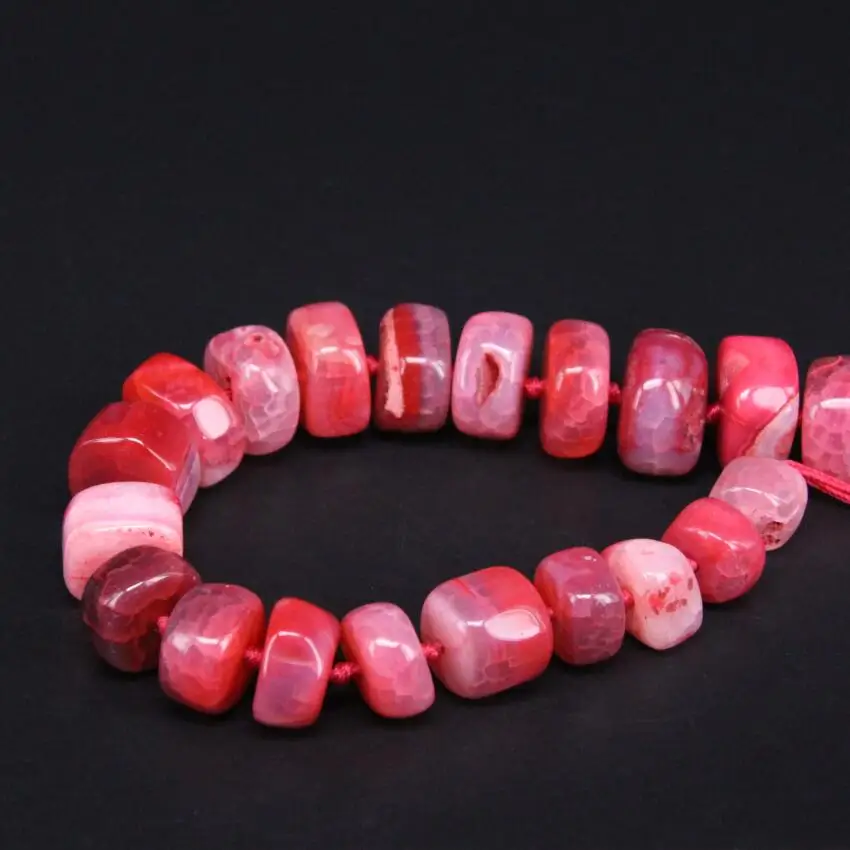 Круглые бусины самородки 15 5 &quot/нитка россыпью розово красных трещинок подвески