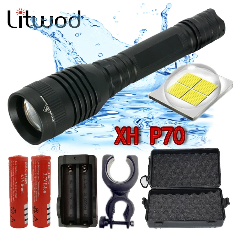Litwod Z20 XHP50 и XHP 70 масштабируемый светодиодный тактический фонарик для 18650 аккумуляторов алюминиевый самообороны linterna огни