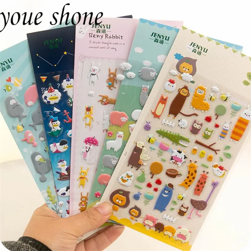 1 шт. канцелярские наклейки 3D Мультяшные пузырьки для скрапбуки популярный стиль