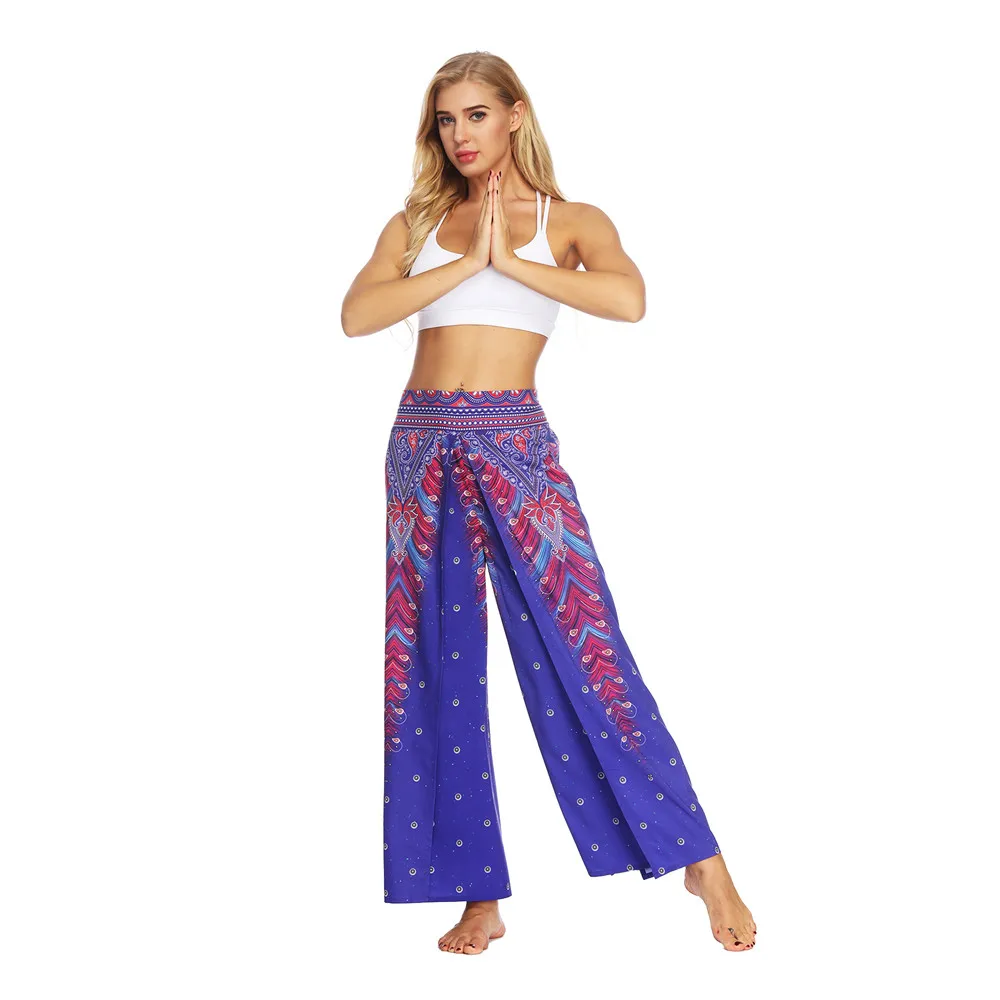 Women Casual Summer Loose Yoga Trousers Baggy Boho Aladdin Jumpsuit Harem Pants women leggings sport fitness