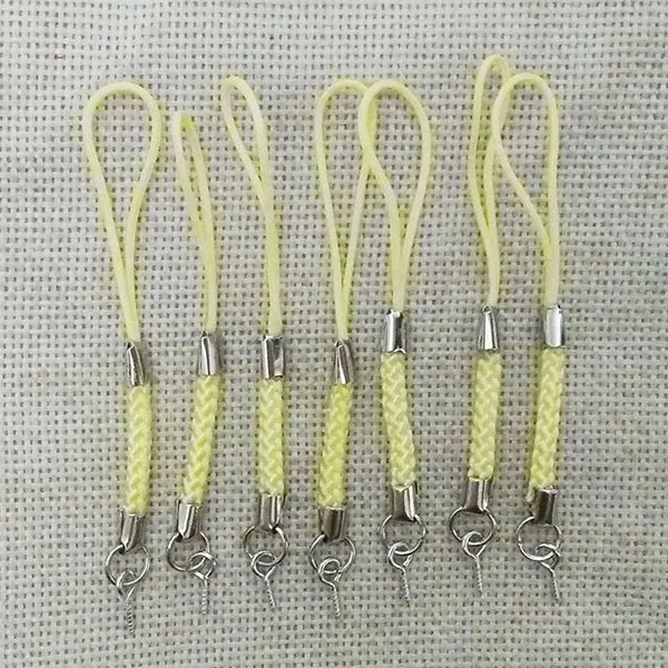 pave yellow Lariat ремешок mobole ремень веревка Брелоки для ключей, подвески на сумку аксессуары глина прыгающее кольцо застежка люверсы Просверленный винт на головке булавки иглы - Цвет: pave yellow