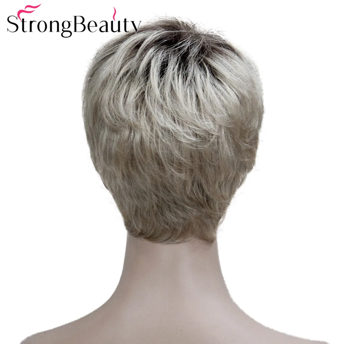 StrongBeauty, короткие прямые парики, синтетические волосы с небольшим монофиламентом, объемные натуральные парики с челкой, 4 цвета на выбор