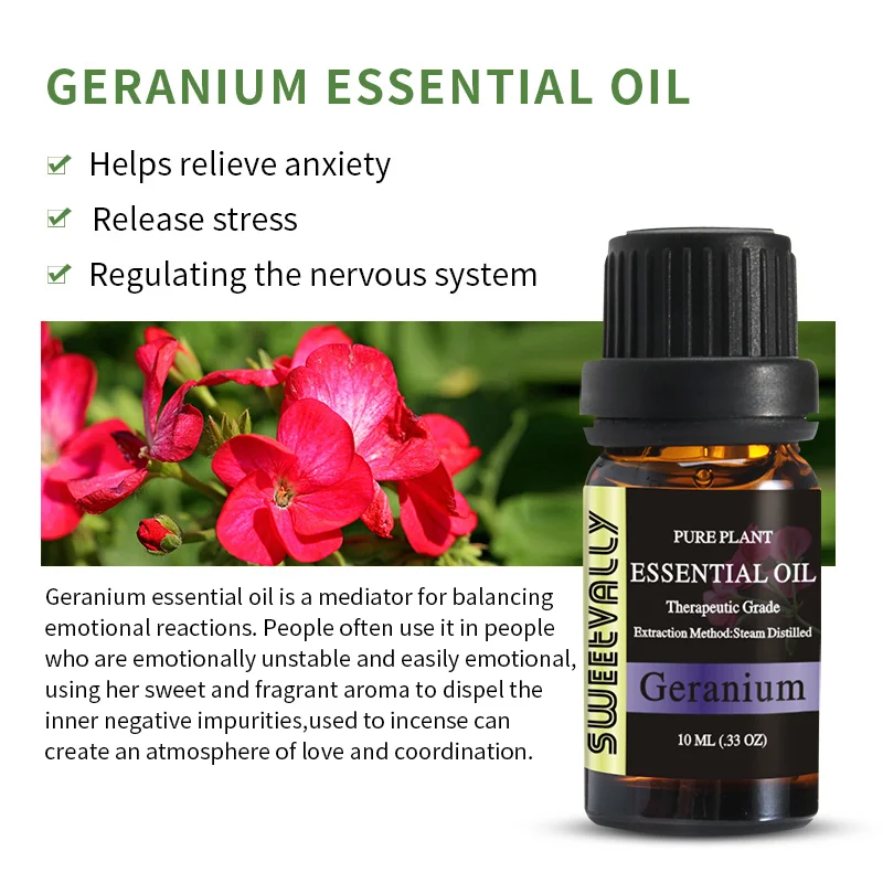 10 мл эфирное масло герани освежитель воздуха помогает снять тревогу сну эфирные