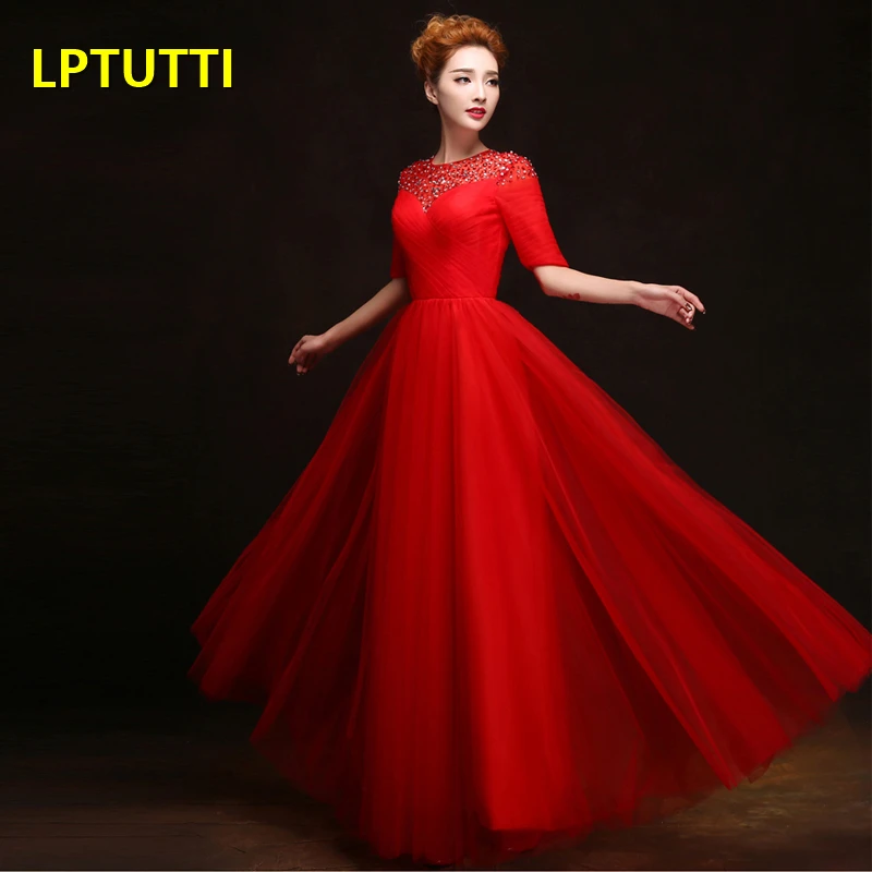 Женское длинное вечернее платье с кристаллами | Свадьбы и торжества