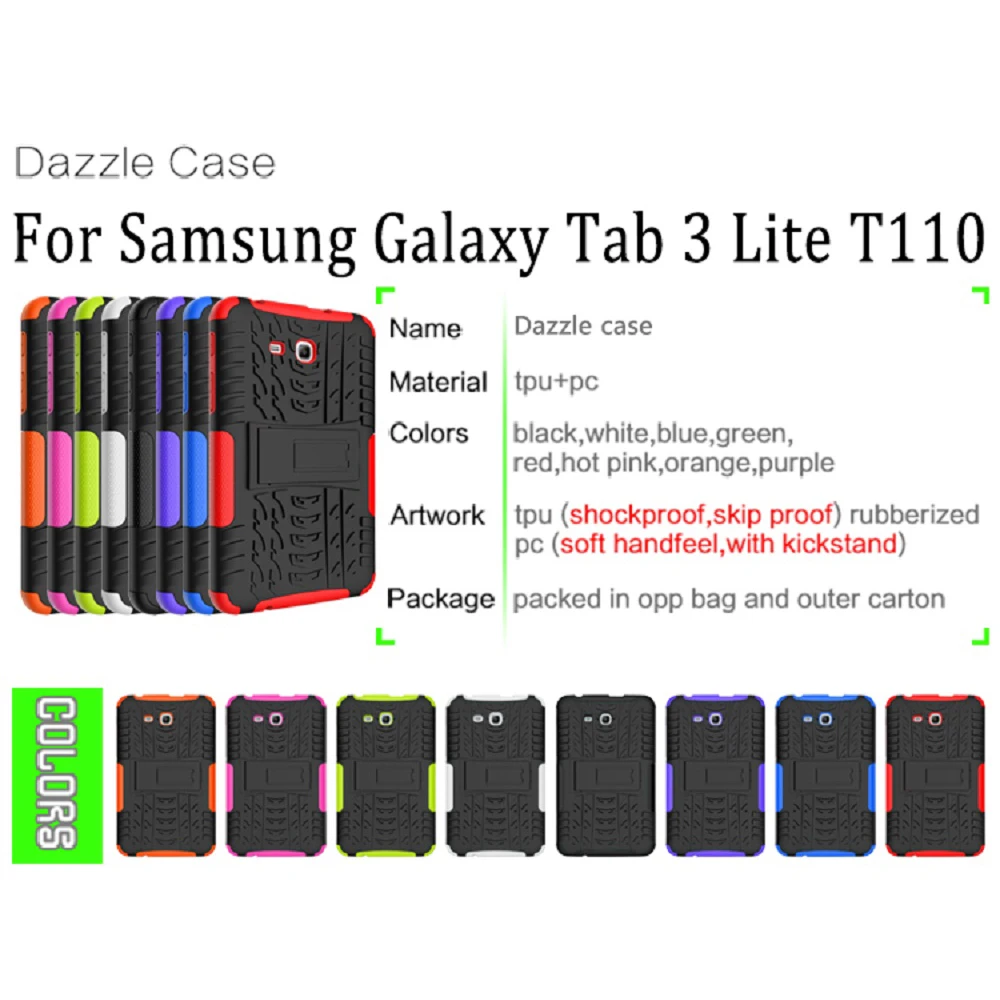 Чехол для Tab 3 Lite Φ гибридная броня прочный двухслойный чехол Samsung Galaxy 7 0 дюйма T110