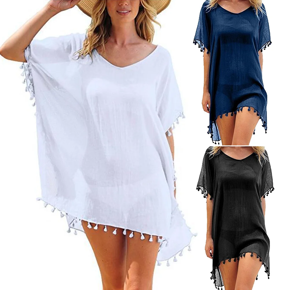 Women Fabala Holiday Swimwear Bikini Tassel Beachwear Cover Up |