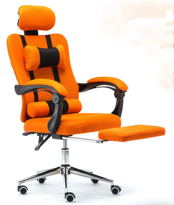 Orange With Footrest Гоночное офисное кресло эргономичное кресло с высокой спинкой компьютерное кресло офисная мебель игровое кресло эргономичный дизайн гоночное кресло - Цвет: Orange With Footrest