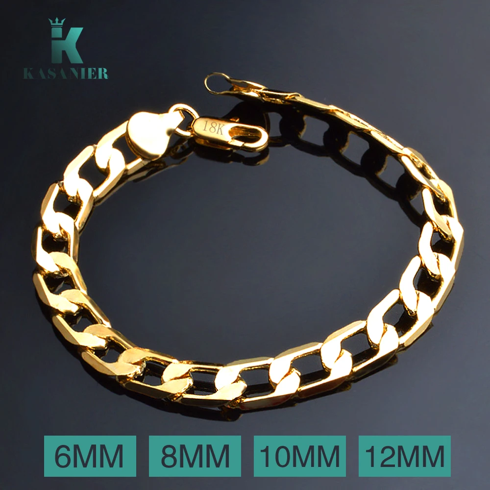 Для мужчин s браслет цепь Нержавеющая сталь золотой для женщин кубинский Davieslee