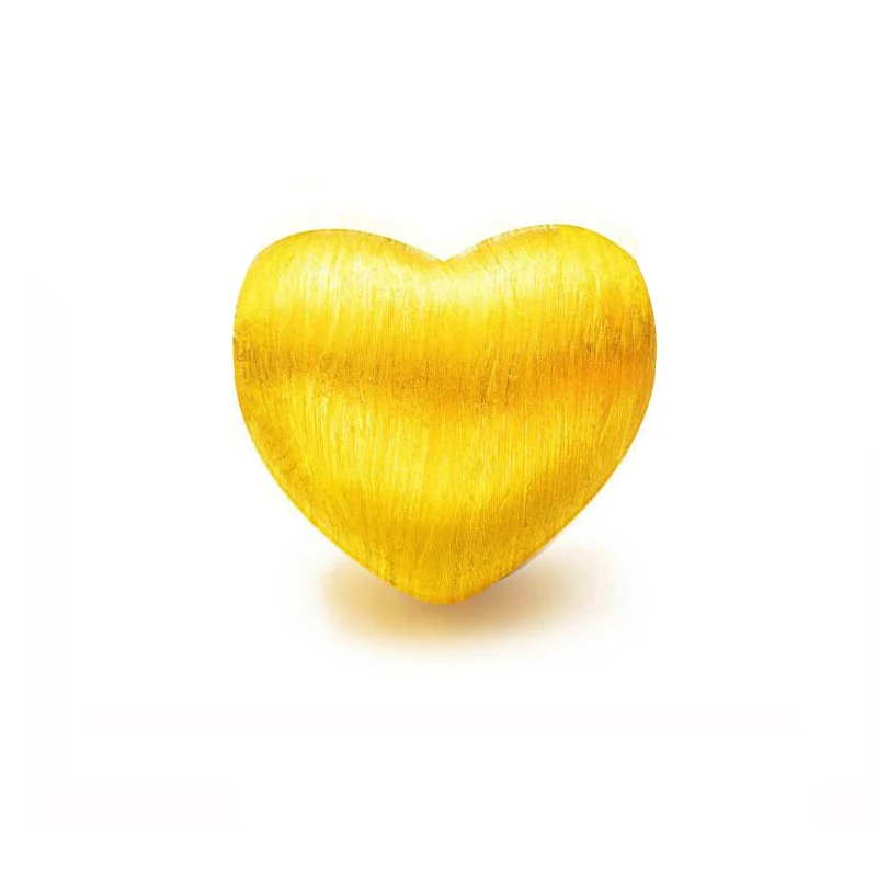 only charm about1g 24k Чистое золото, красивый кулон в виде сердца 999 проба, подвески для женщин девушек, 3D жесткое золото желтый цвет, модный кулон, горячая распродажа - Цвет камня: only charm about1g