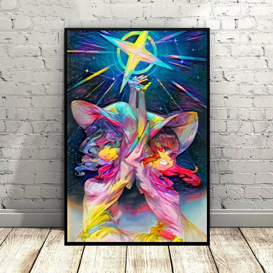 Акварельный постер на холсте аниме настенные плакаты для гостиной без