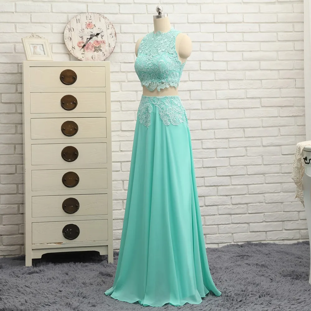 Шифоновое платье с высоким воротником мятно зеленого цвета|prom dresses|long promprom evening