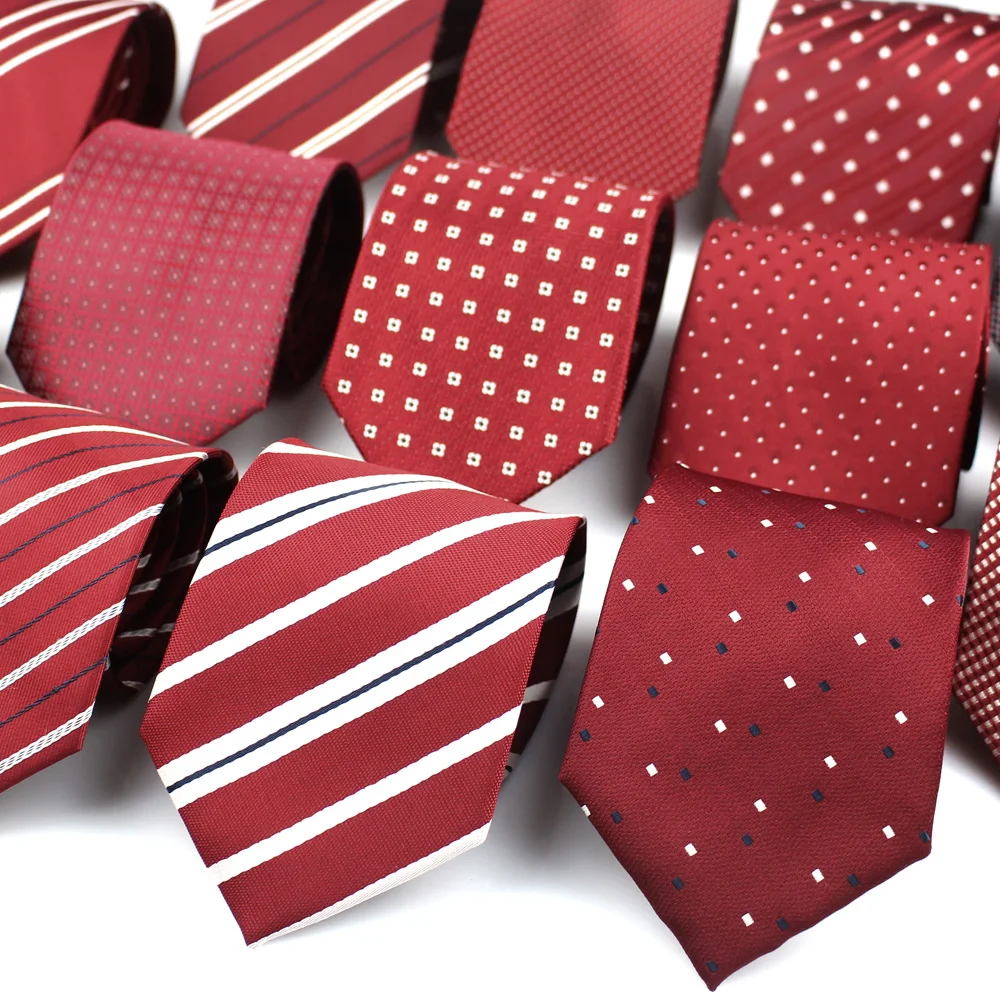 Красный галстук в полоску для мужчин и женщин классические мужские галстуки