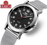 olmeca famous men watch fashion business relogio masculino calendar hardlex wrist watch 3atm waterproof watches drop shipping