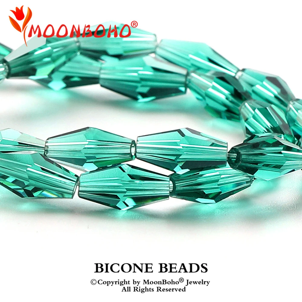 Бусины стеклянные двухконусные с гранями 6 х12 мм|Бусины| |