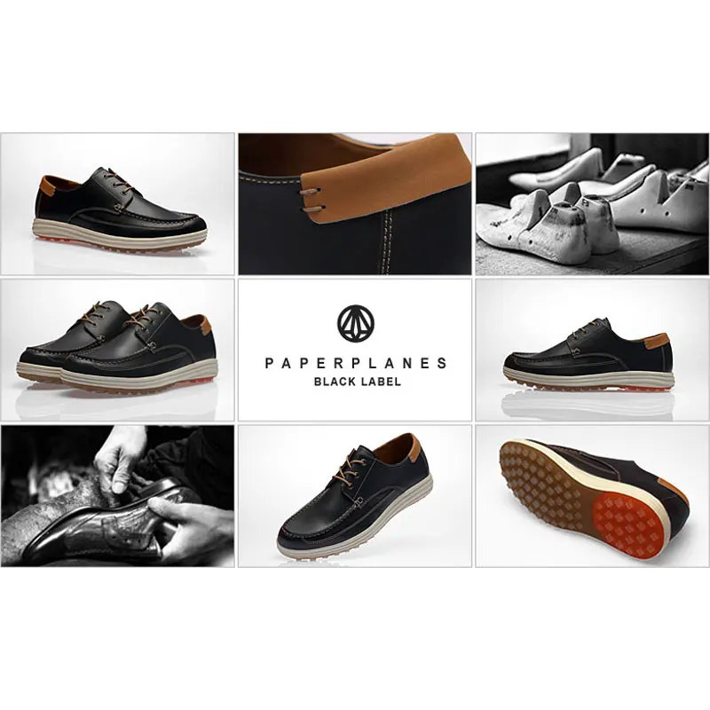 Paperplanes высококачественные кожаные мужские удобные туфли ручной работы-PP2002 |