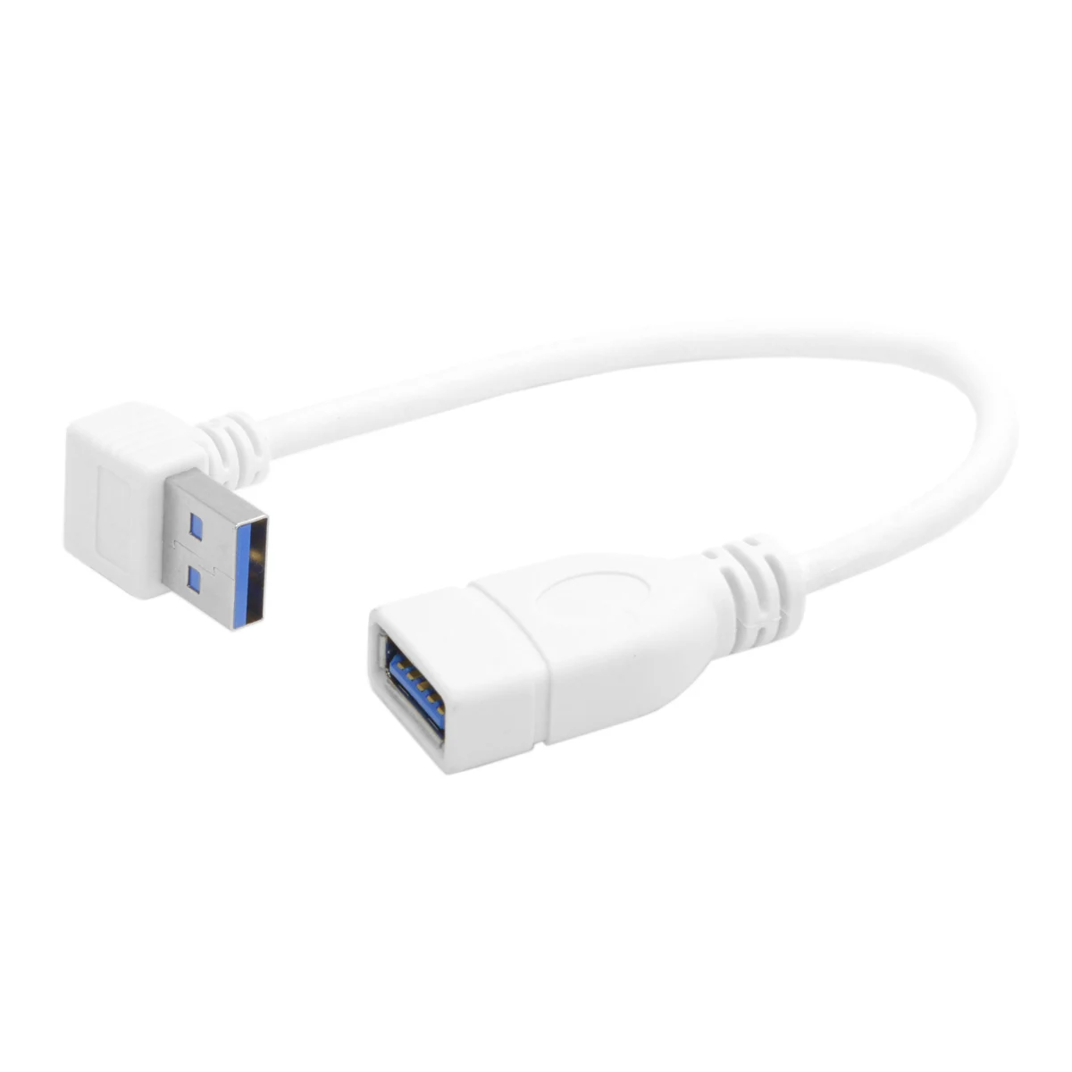 Zihan вверх под прямым углом 90 градусов USB 3,0 мужчина к женскому удлинительному кабелю белый 30 см