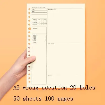 A5 wrong question A5 B5 книга со спиралью катушки Тетрадь To-Do с подкладкой в горошек свободная миллиметровая бумага Журнал Дневник для школьных принадлежностей для самостоятельной сборки - Цвет: A5 wrong question
