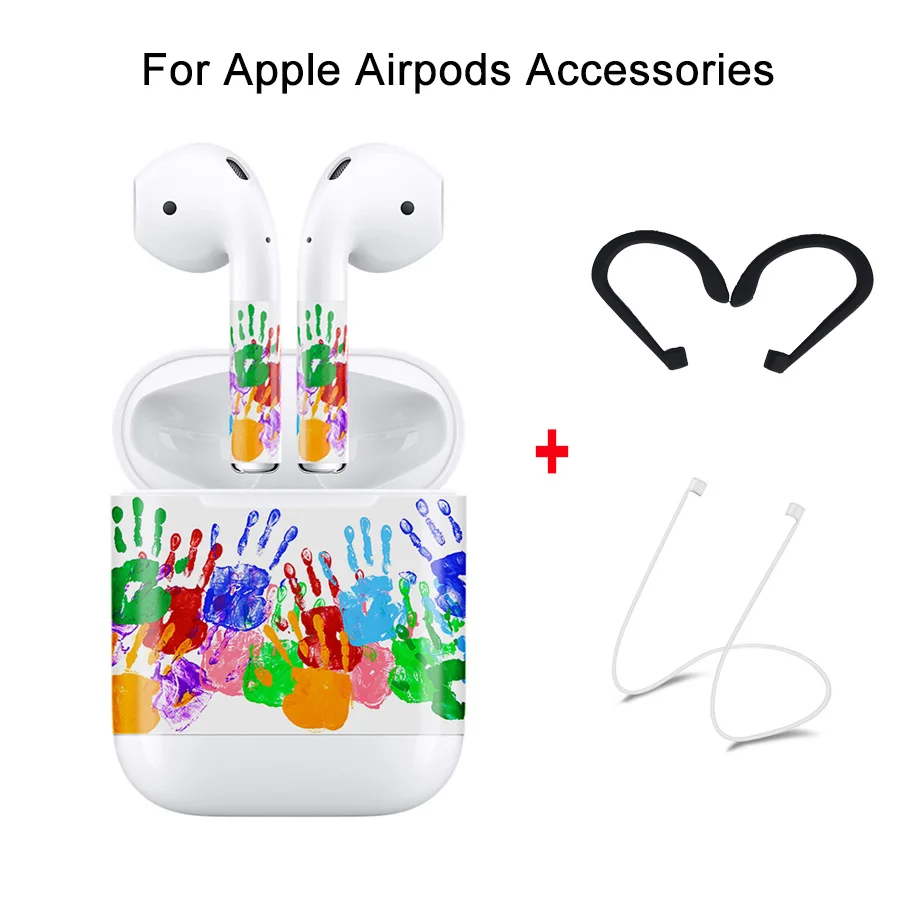 Комплект аксессуаров для Apple AirPods Защитная Наклейка кожи ремешок защиты от потери