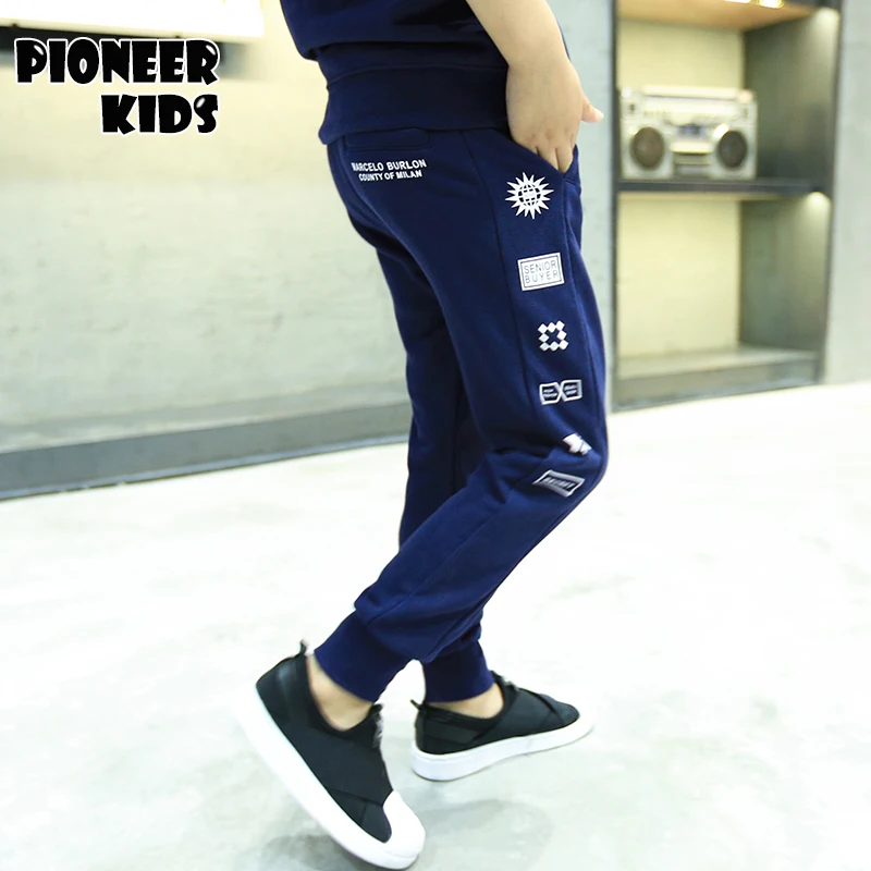 Pioneer Kids/От 4 до 16 лет модные весенние штаны для мальчиков подростков Одежда