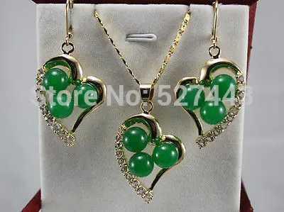 Горячее надувательство-@&gt Оптовая JWEW6559 зеленый нефрит форме сердца Кулон