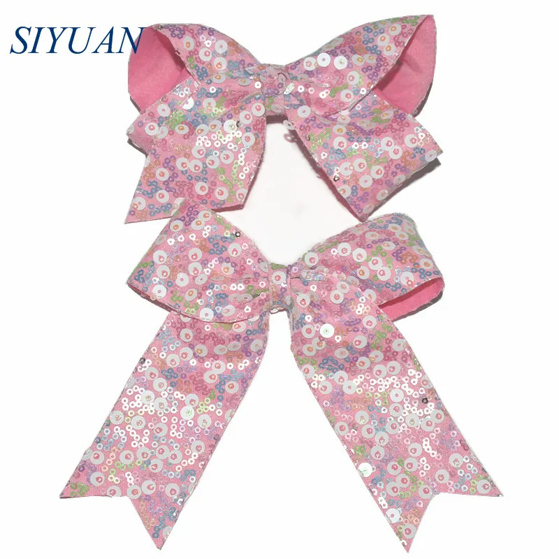 Бант для волос с крупными блестками 20 шт./лот 6 дюймов зажимом крокодил