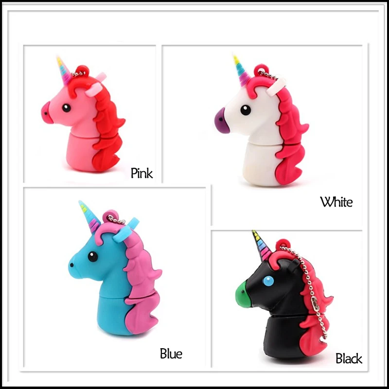USB флэш-накопитель флешки 4 GB 8 GB 16 Гб, 32 ГБ, 64 ГБ мультфильм Симпатичные Единорог memory stick u диск creatvie gfit Флеш накопитель cle usb флешка