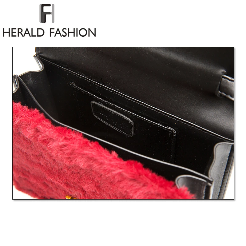Herald Fashion кожаная сумка с клапаном и мехом Высококачественная женская со