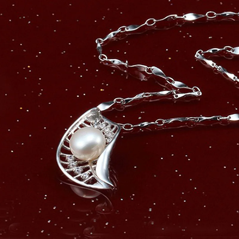 Женский кулон с натуральным жемчугом Sinya трехкратный из стерлингового серебра 925
