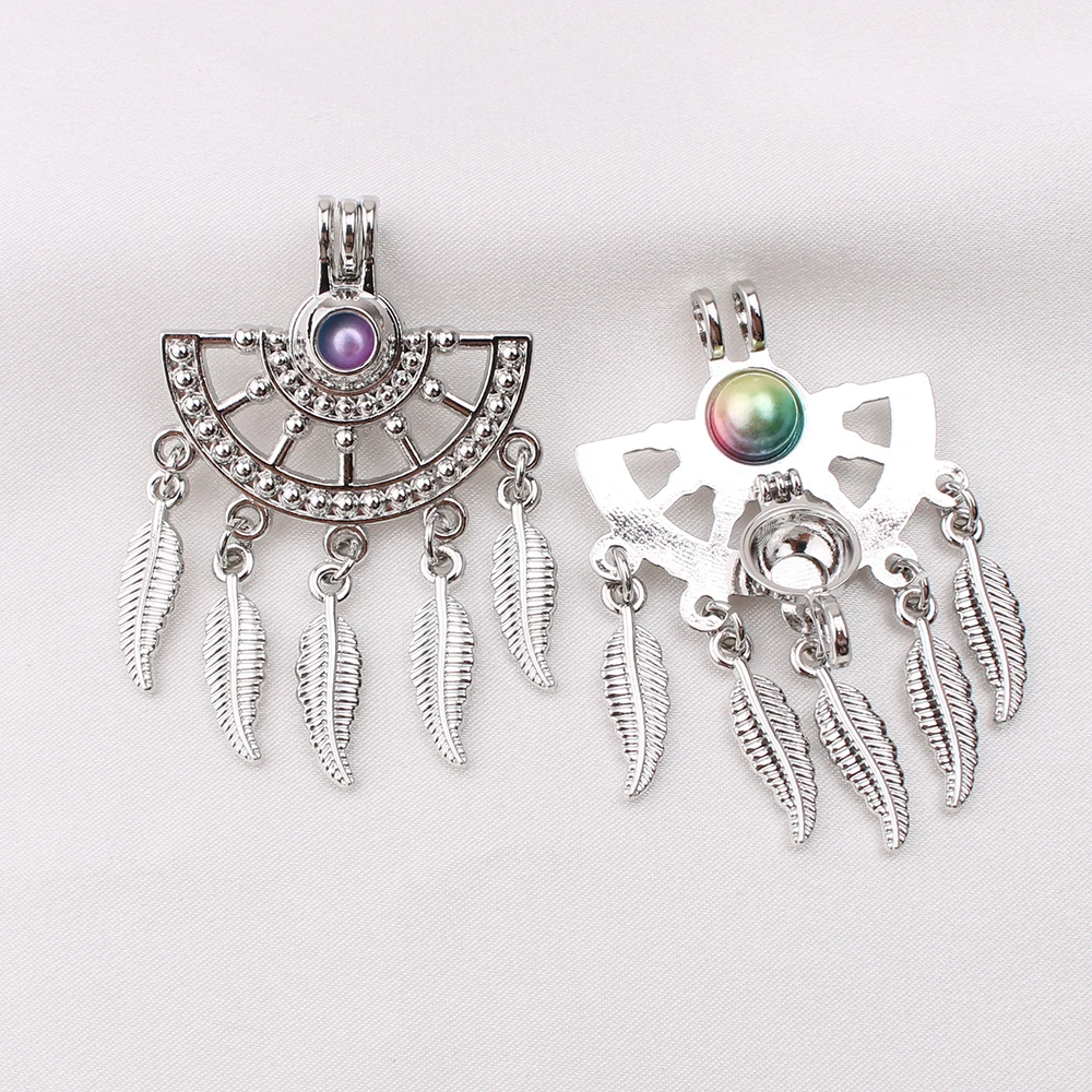 5 шт. классический кулон в форме веера из сплава Ловца снов жемчужная клетка