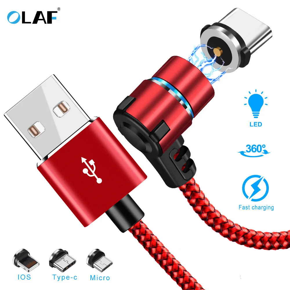 OLAF 2A Магнитный Micro usb кабель для зарядки провод быстрого заряда type C iPhone мобильный
