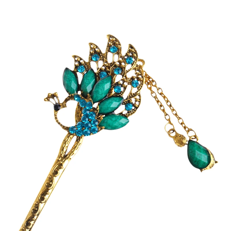 Классическая Ретро женская элегантная заколка для волос цветная шпилька со