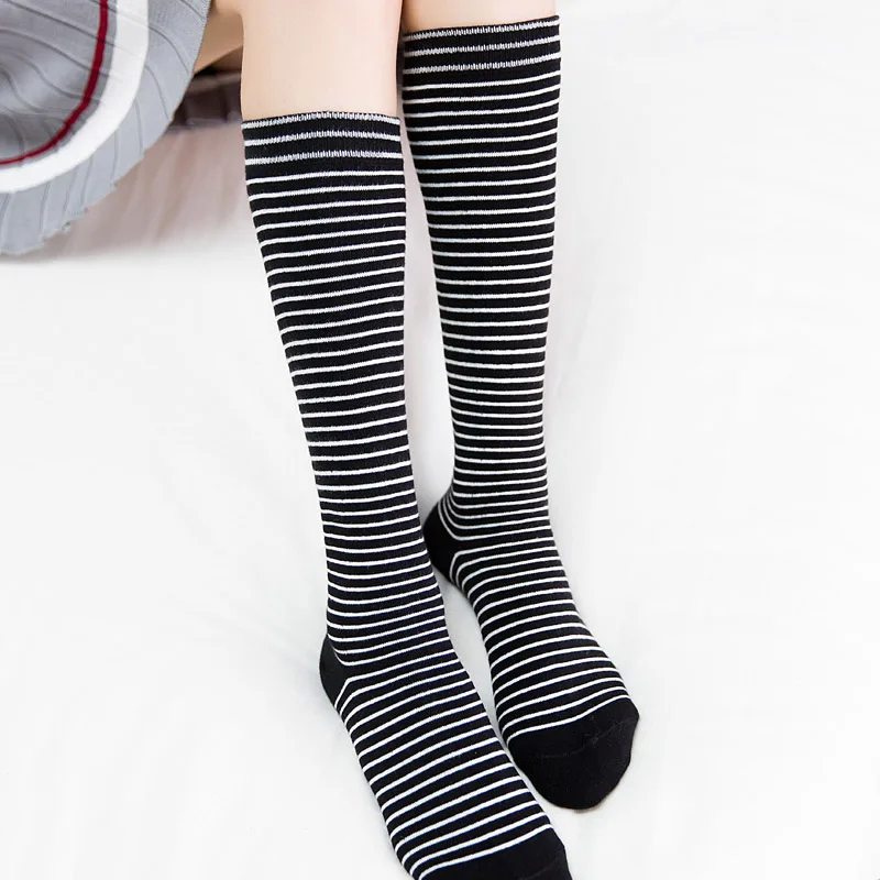 [COSPLACOOL] Модные носки в стиле колледжа полоску три цвета длинные женские теплые