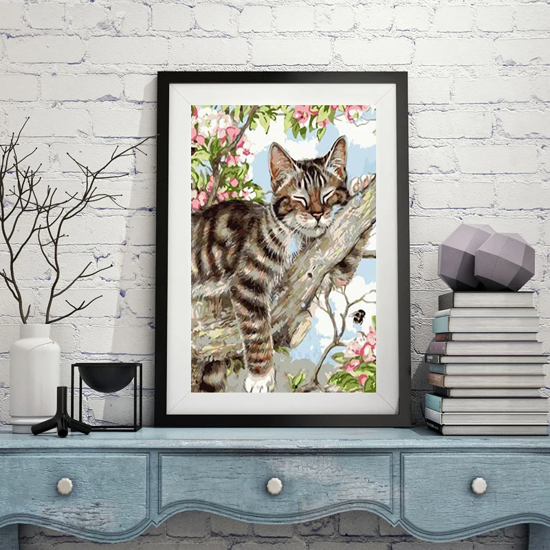 Картина маслом и каллиграфия Loely animals Cat DIY картина по номерам Раскраска для